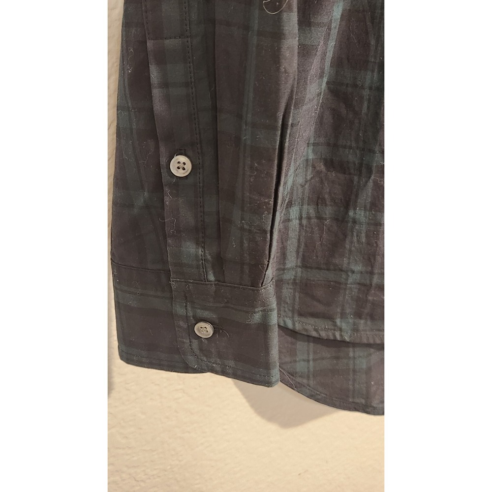 J. Crew Jeweled Button Popover Tunic in Black Watch Tartan-Midnight Emerald-2 - Picture 4 of 6